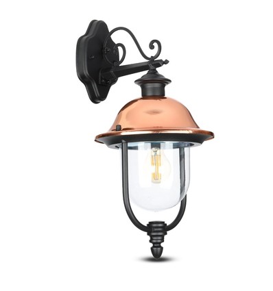 E27 tuinlamp wandlantaarn neerwaarts - IP44 buiten, mat zwart grafiet, aluminium, zonder lichtbron