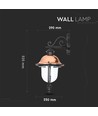 E27 tuinlamp wandlantaarn neerwaarts - IP44 buiten, mat zwart grafiet, aluminium, zonder lichtbron
