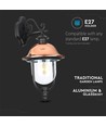 E27 tuinlamp wandlantaarn neerwaarts - IP44 buiten, mat zwart grafiet, aluminium, zonder lichtbron