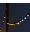 LED-lichtsnoer met 20 gekleurde lampen - 0,5W lampen, 10 meter, incl. lichtbron