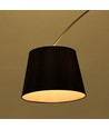 Zwarte LED vloerlamp met marmeren voet - E27 fitting, max 60W, 192cm hoog, modern design