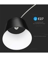Zwarte LED vloerlamp met marmeren voet - E27 fitting, max 60W, 192cm hoog, modern design