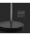 Zwarte LED vloerlamp met marmeren voet - E27 fitting, max 60W, 192cm hoog, modern design