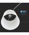 E27 vloerlamp met marmeren voet, 192cm - Ivoor, metaal, max 60W, zonder lichtbron