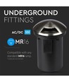 Ø8,7cm MR16 grondspot, 12V - IP67, roestvrij staal, 1 venster, zonder lichtbron