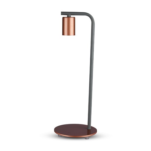 Designer tafellamp met E27 fitting en schakelaar - Rood brons, metaal, 150x420mm, max 60W