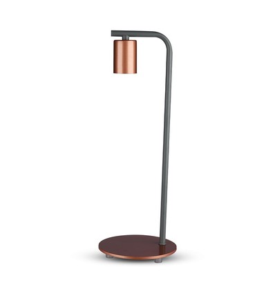 Designer tafellamp met E27 fitting en schakelaar - Rood brons, metaal, 150x420mm, max 60W