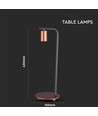 Designer tafellamp met E27 fitting en schakelaar - Rood brons, metaal, 150x420mm, max 60W