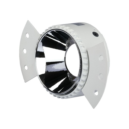 GU10 inbouwspot - Rond, wit/chroom, IP20, gat: Ø9 cm, afm: Ø14 cm, zonder lichtbron