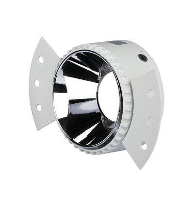 GU10 inbouwspot - Rond, wit/chroom, IP20, gat: Ø9 cm, afm: Ø14 cm, zonder lichtbron