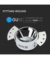GU10 inbouwspot - Rond, wit/chroom, IP20, gat: Ø9 cm, afm: Ø14 cm, zonder lichtbron