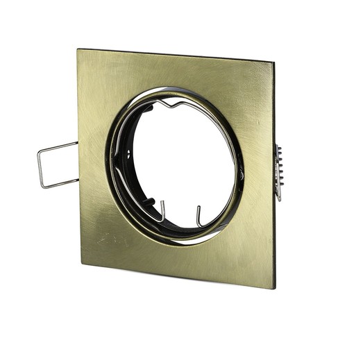 GU10 inbouwspot, vierkant - Goud, gat: Ø7,4 cm, afm: 8,2 x 8,2 cm, zonder lichtbron