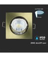 GU10 inbouwspot, vierkant - Goud, gat: Ø7,4 cm, afm: 8,2 x 8,2 cm, zonder lichtbron