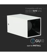 GU10 vierkante opbouwspot - Wit/Zwart, Max 35W, IP20, zonder lichtbron