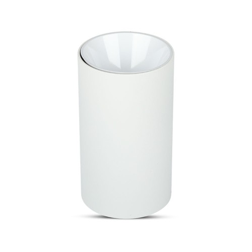GU10 opbouwspot - Rond, wit/chroom, Ø8cm, aluminium, zonder lichtbron