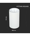 GU10 opbouwspot - Rond, wit/chroom, Ø8cm, aluminium, zonder lichtbron