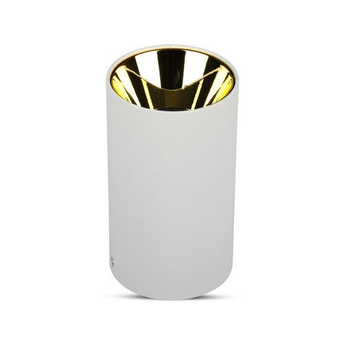 GU10 opbouwspot - Wit / Goud, Ø8cm, aluminium, zonder lichtbron