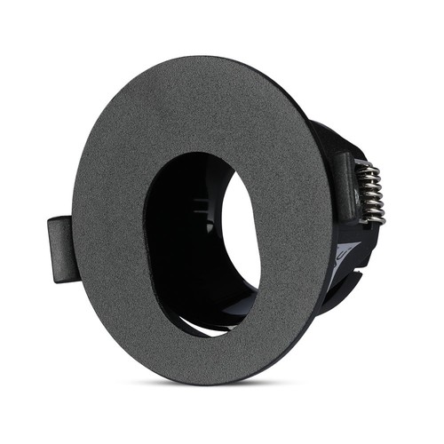 GU10 inbouwspot - Zwart, rond, aluminium, gat: Ø7,5 cm, afmeting: Ø8,3 cm, IP20