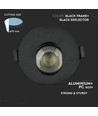 GU10 inbouwspot - Zwart, rond, aluminium, gat: Ø7,5 cm, afmeting: Ø8,3 cm, IP20