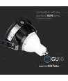 GU10 inbouwspot, vierkant - Zwart, aluminium, gat: Ø7,5 cm, afmeting: 8,3 x 8,3 cm, IP20