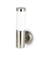 E27 wandlamp van roestvrij staal - IP44 buiten, zilver/wit, zonder lichtbron