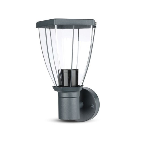 E27 buitenwandlamp - Omhoog gericht, IP44, roestvrij staal, donkergrijs, zonder lichtbron