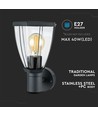 E27 buitenwandlamp - Omhoog gericht, IP44, roestvrij staal, donkergrijs, zonder lichtbron