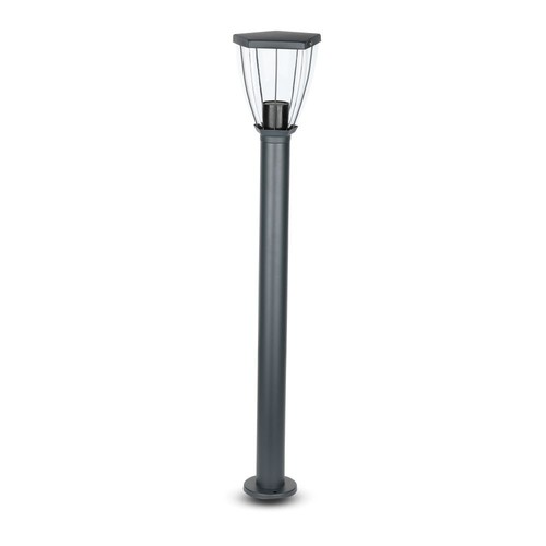 E27 tuinlamp van roestvrij staal - 80cm, zwart/grijs, IP44 buiten, zonder lichtbron