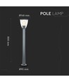 E27 tuinlamp van roestvrij staal - 80cm, zwart/grijs, IP44 buiten, zonder lichtbron