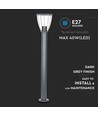 E27 tuinlamp van roestvrij staal - 80cm, zwart/grijs, IP44 buiten, zonder lichtbron