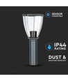 E27 tuinlamp van roestvrij staal - 80cm, zwart/grijs, IP44 buiten, zonder lichtbron