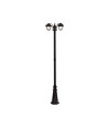 2-kops tuinlamp voor E27, 230cm - IP44, zwart, aluminium, zonder lichtbron