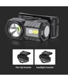 3W LED hoofdlamp - IP43, wit en RGB licht, 8 lichtfuncties, incl. beugel