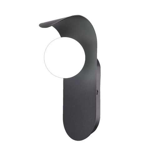 Designer G9 wandlamp - Zwart, staal en glas, max 5W LED, IP20 binnenshuis