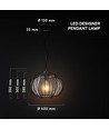E27 Designer hanglamp - Mat zwart, Ø40cm, zonder lichtbron