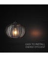 E27 Designer hanglamp - Mat zwart, Ø40cm, zonder lichtbron