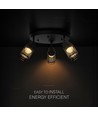 18W LED designer plafondlamp - Ø30cm, 3000K, mat zwart, IP20 binnenshuis