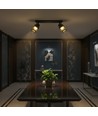 585x211mm VT-89012 plafondlamp 12W - LED, decoratief, 3000K, mat zwart