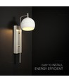 190x120x430 mm VT-89021 wandlamp 10W - LED, decoratief, 3000K, geborsteld nikkel + wit