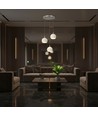 3x10W LED designer hanglamp - 3600lm, 3000K, geborsteld nikkel, witte afwerking