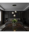 3x10W LED designer hanglamp - 3600lm, 3000K, geborsteld nikkel, witte afwerking