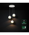 3x10W LED designer hanglamp - 3600lm, 3000K, geborsteld nikkel, witte afwerking