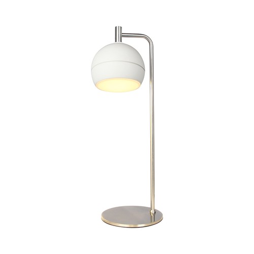 10W decoratieve LED tafellamp - Ø16 x 44 cm, 1200lm, geborsteld nikkel en wit, 3000K