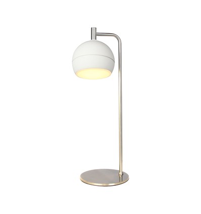 10W decoratieve LED tafellamp - Ø16 x 44 cm, 1200lm, geborsteld nikkel en wit, 3000K