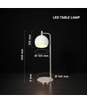 10W decoratieve LED tafellamp - Ø16 x 44 cm, 1200lm, geborsteld nikkel en wit, 3000K