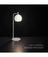10W decoratieve LED tafellamp - Ø16 x 44 cm, 1200lm, geborsteld nikkel en wit, 3000K