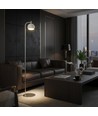 10W designer vloerlamp - 1200lm, 120lm/W, 3000K, geborsteld nikkel, hoogte 141cm