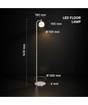 10W designer vloerlamp - 1200lm, 120lm/W, 3000K, geborsteld nikkel, hoogte 141cm
