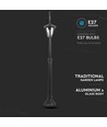 141cm tuinlamp met 2 koppen - Zwart, aluminium, IP44 buiten, 2x E27 fitting, zonder lichtbron