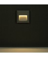 2W LED inbouwwandlamp - IP65, 12,4 x 12,4 cm, zwart, vierkant, 4000K, step light
